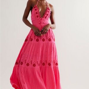 Free people real love embroidered maxi dress